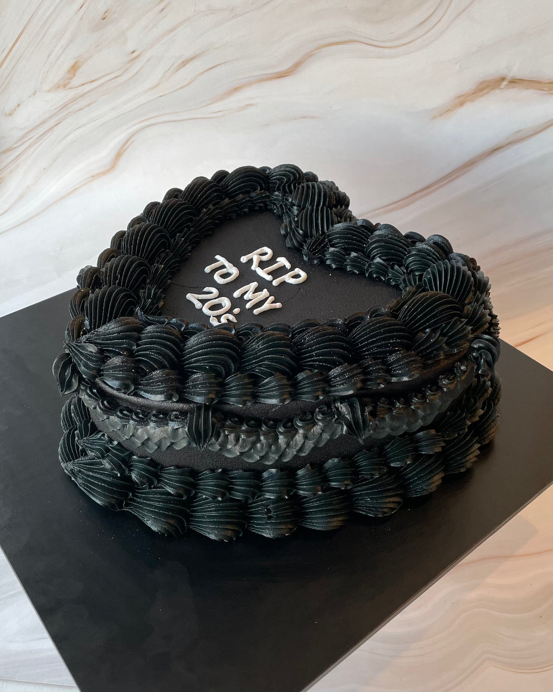 Black Vintage Heart Cake