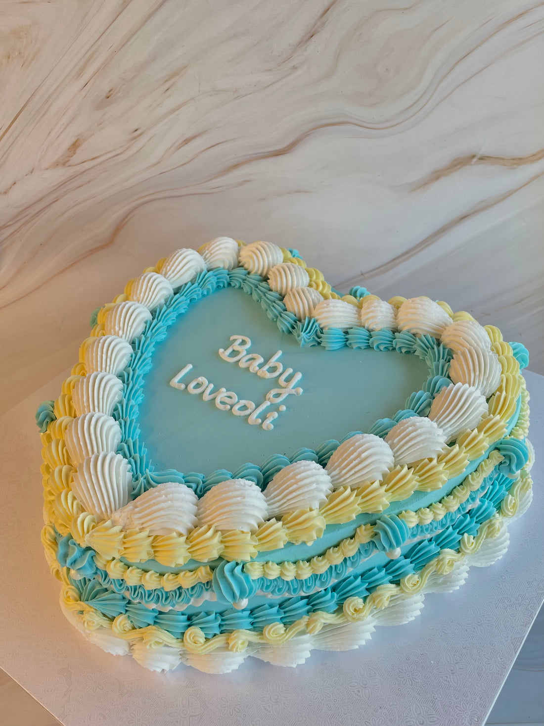 Blue Of Hearts Vintage Cake