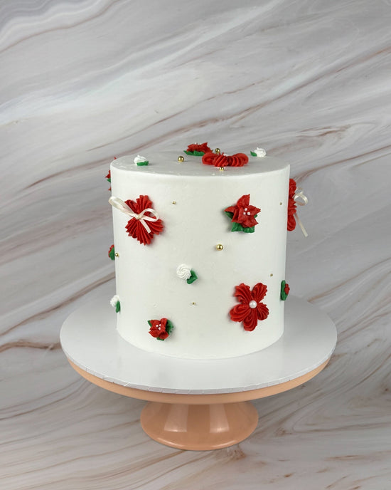 Christmas Flower Cake - Flour Lane