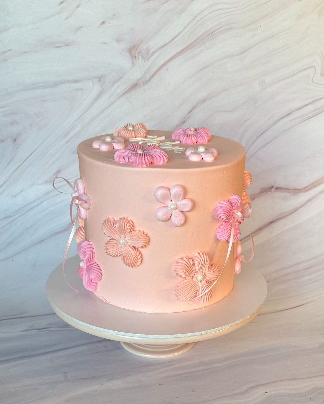 Peach Daisy Cake - Flour Lane