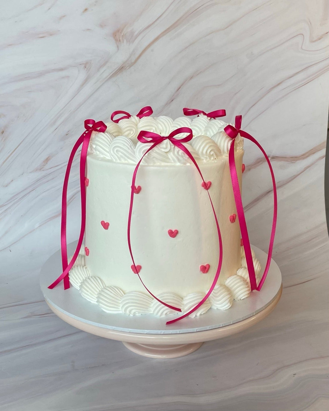Pretty Bow Heart Cake Hot Pink - Flour Lane