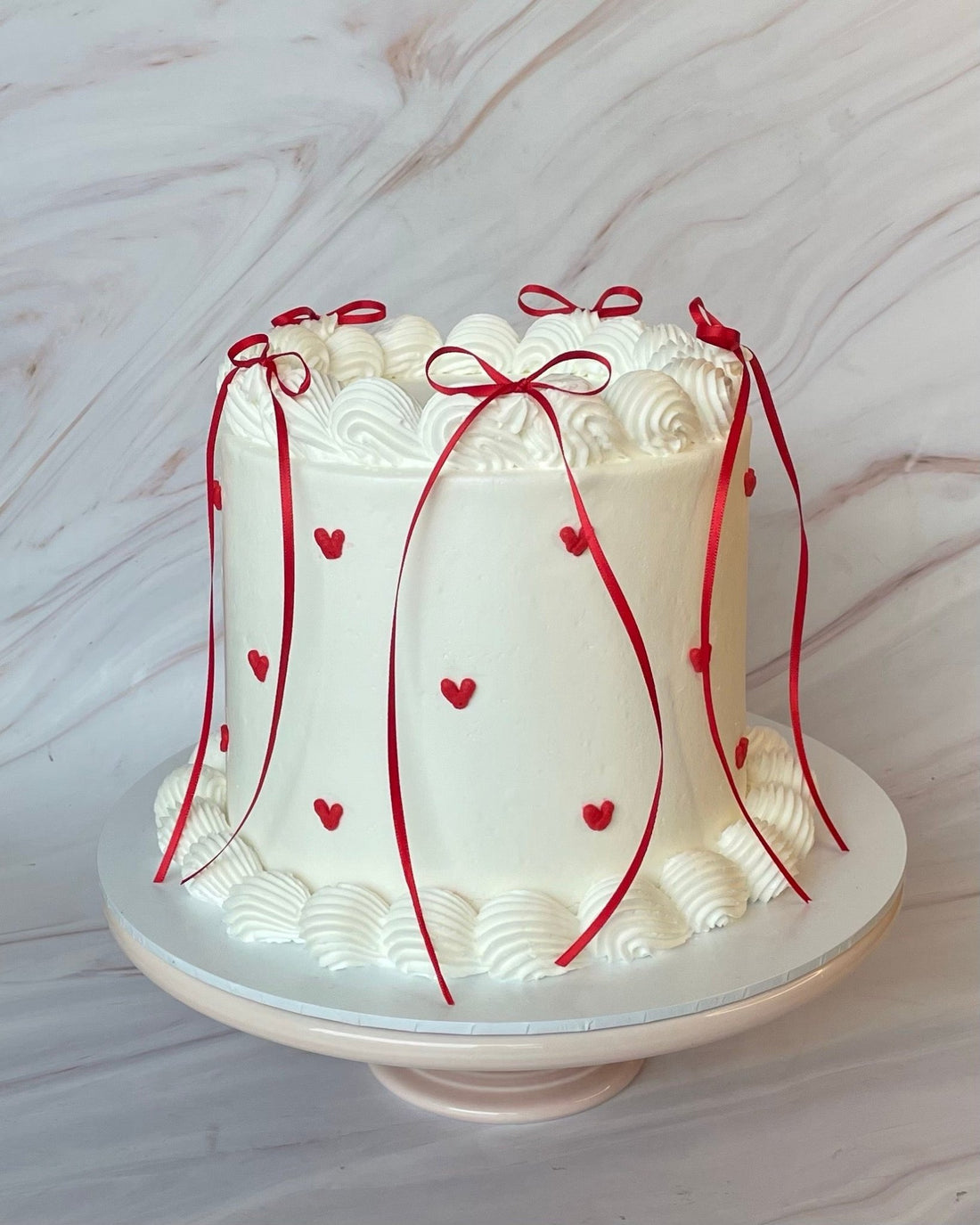 Pretty Bow Heart Cake Red - Flour Lane