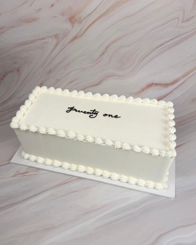Sunset White Long Rectangular Cake - Flour Lane