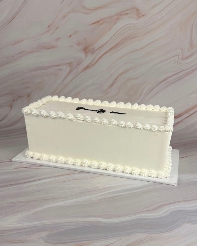 Sunset White Long Rectangular Cake - Flour Lane