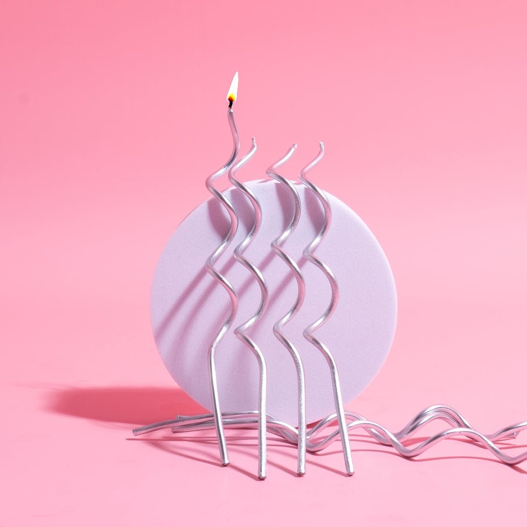 Swirly Candles Silver - Flour Lane