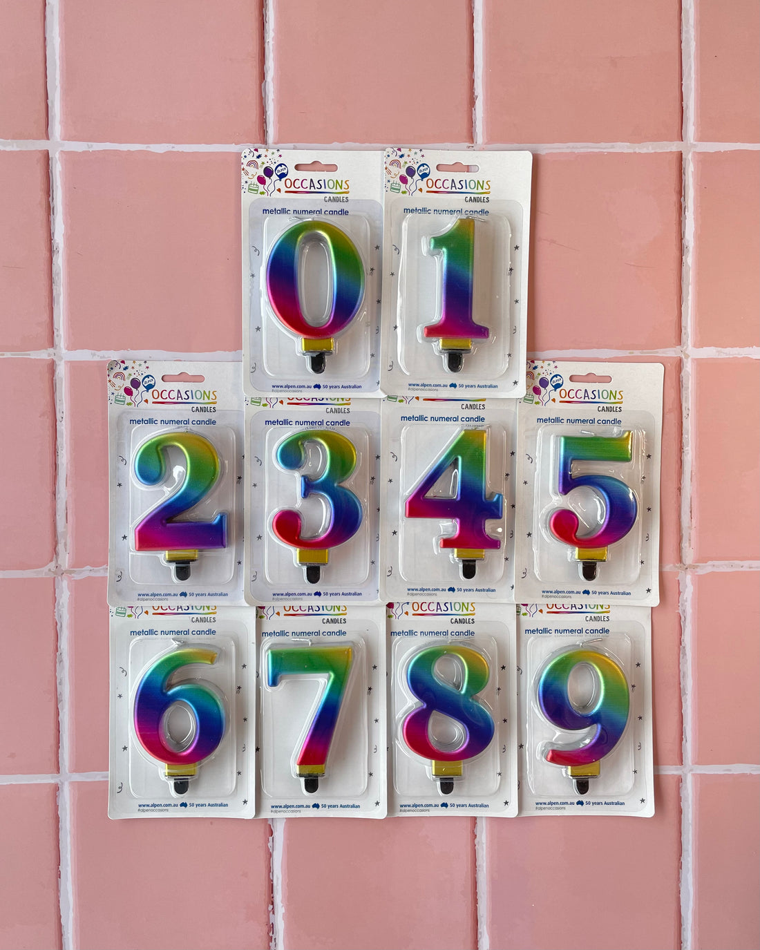 Metallic Rainbow Number Candle 