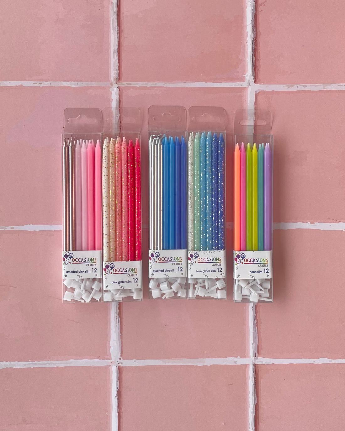 Coloured tall candle