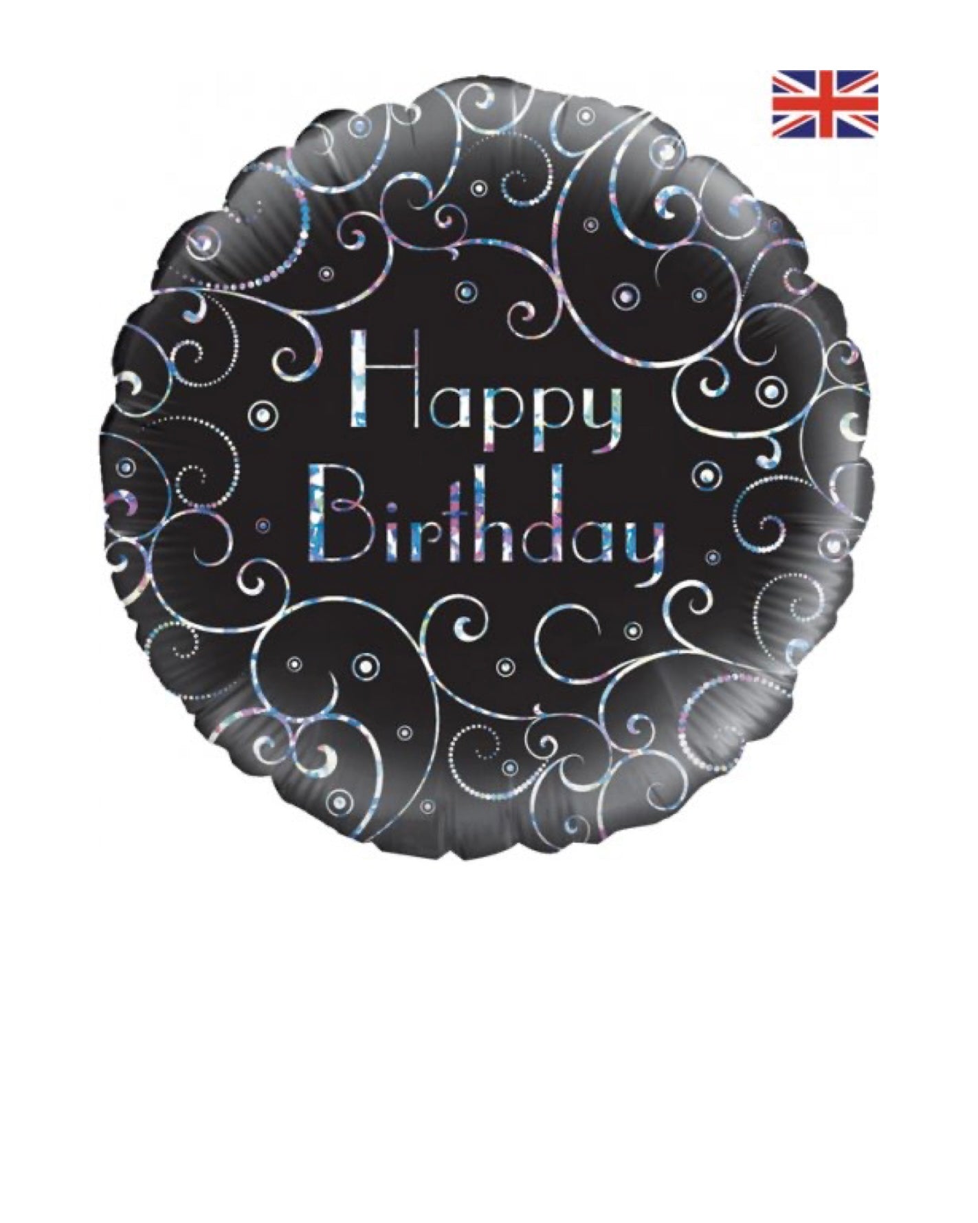Black Swirl Birthday Balloon - Flour Lane