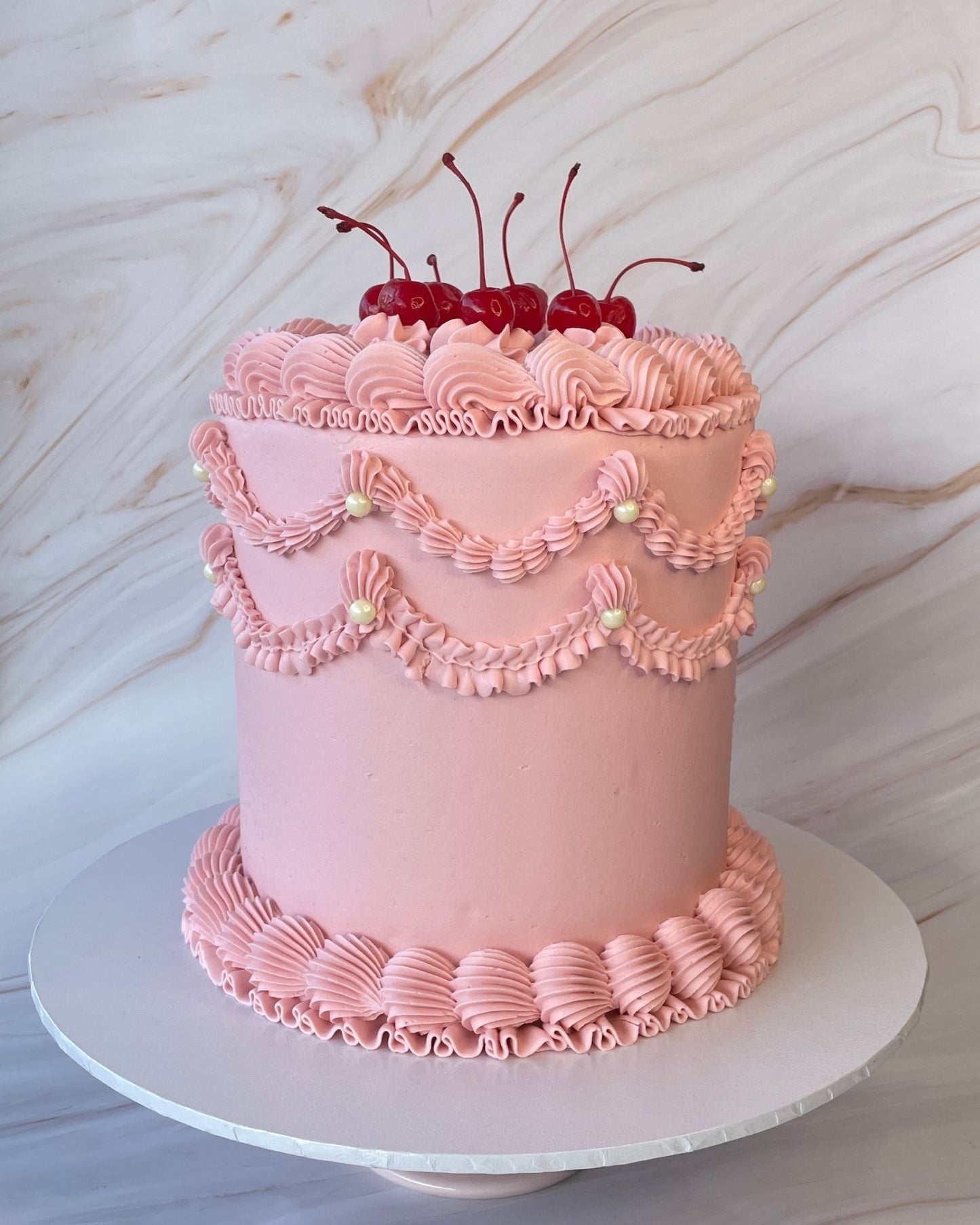 Dusty Pink Vintage Cake - Flour Lane