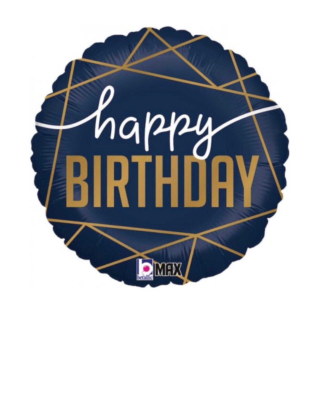Load image into Gallery viewer, Navy Happy Birthday Balloon - Flour Lane
