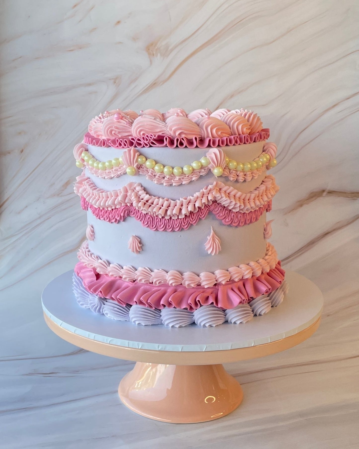 Load image into Gallery viewer, Pearls Go With Everything Vintage Cake - Flour Lane
