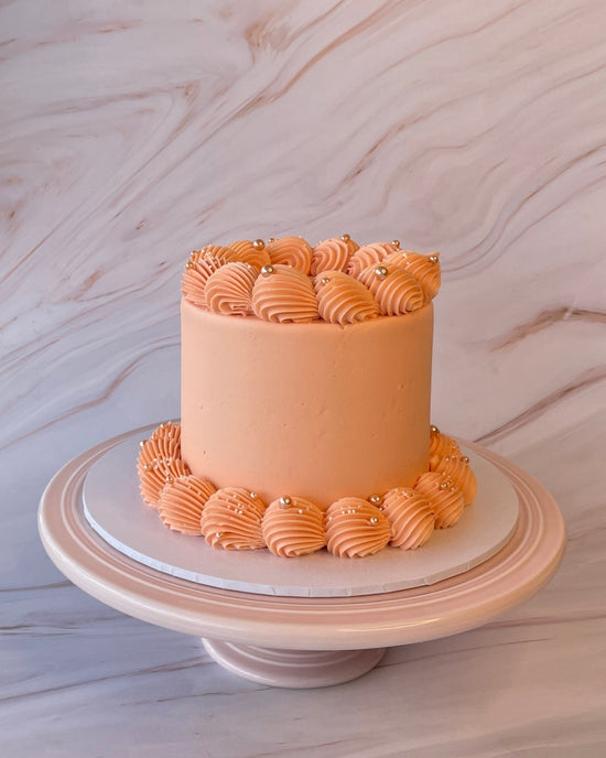 Load image into Gallery viewer, Perfect Peach Monochrome Cake - Flour Lane

