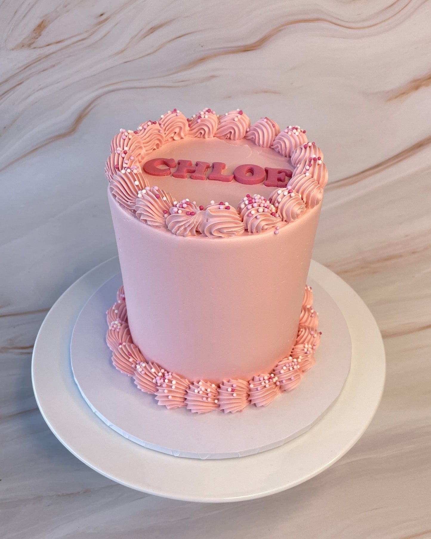 Pretty in Pink Monochrome Cake - Flour Lane