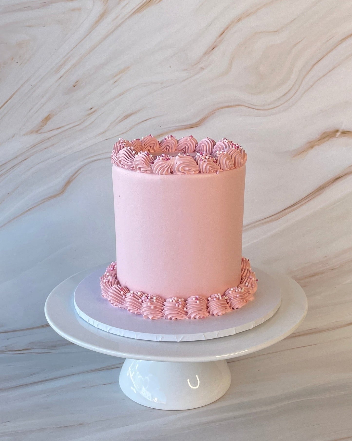 Pretty in Pink Monochrome Cake - Flour Lane