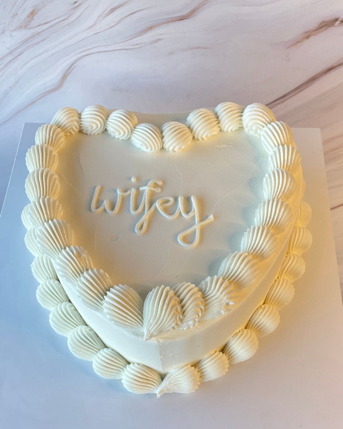 Sunset White Heart Cake - Flour Lane