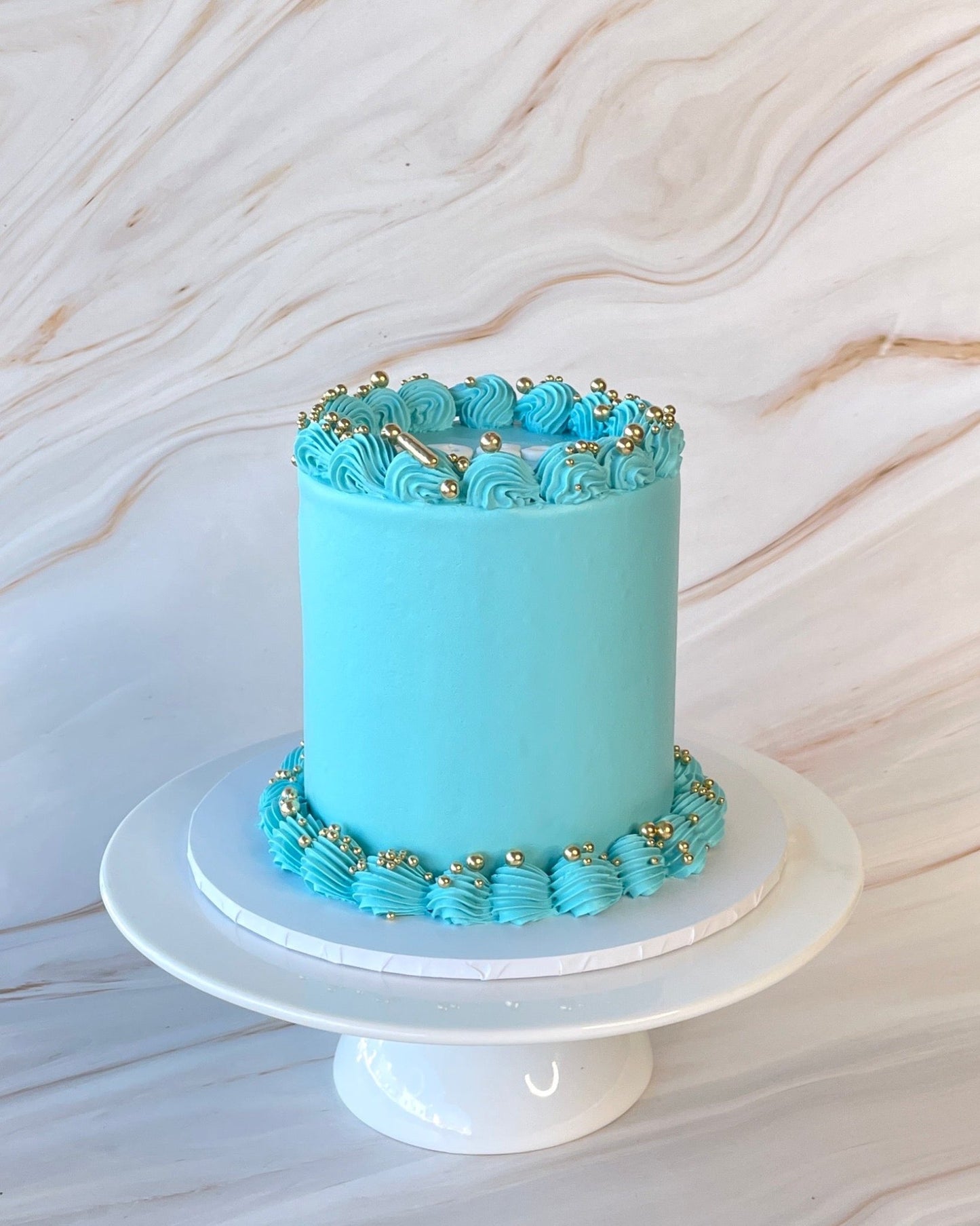 Load image into Gallery viewer, Tiffany Blue Monochrome Cake - Flour Lane
