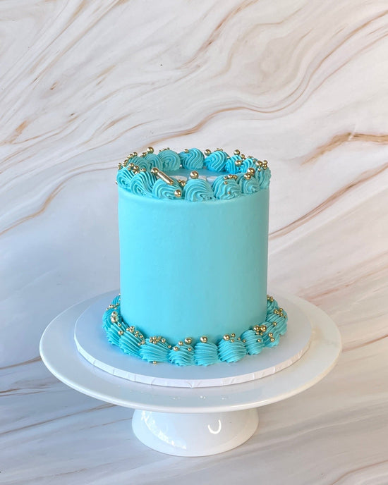 Tiffany Blue Monochrome Cake - Flour Lane