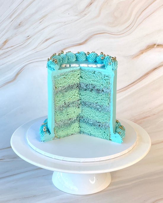 Tiffany Blue Monochrome Cake - Flour Lane