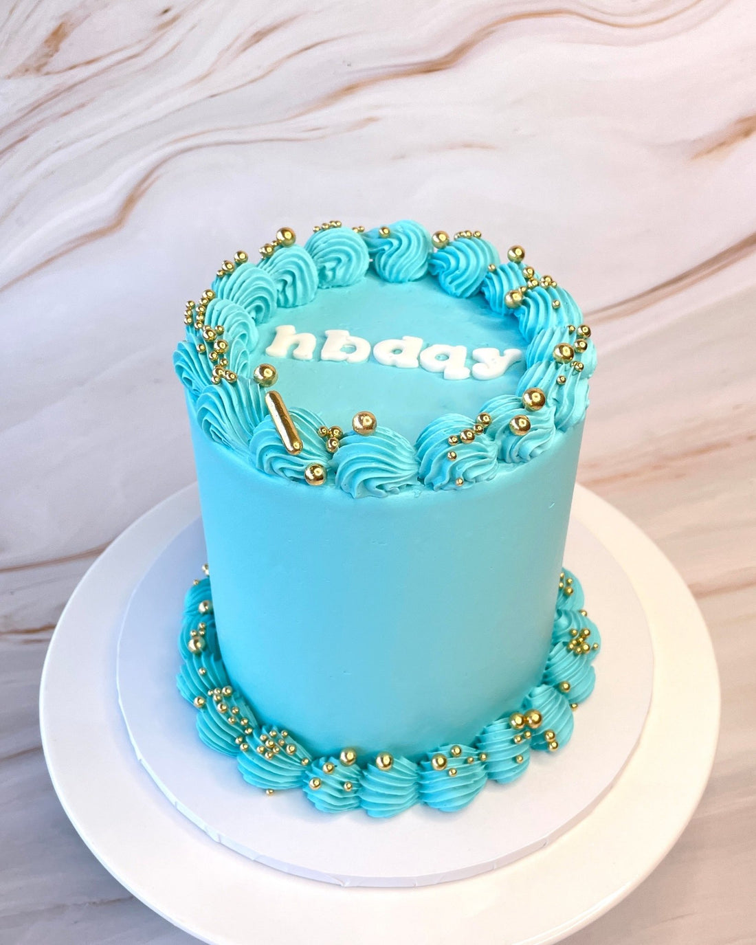 Tiffany Blue Monochrome Cake - Flour Lane